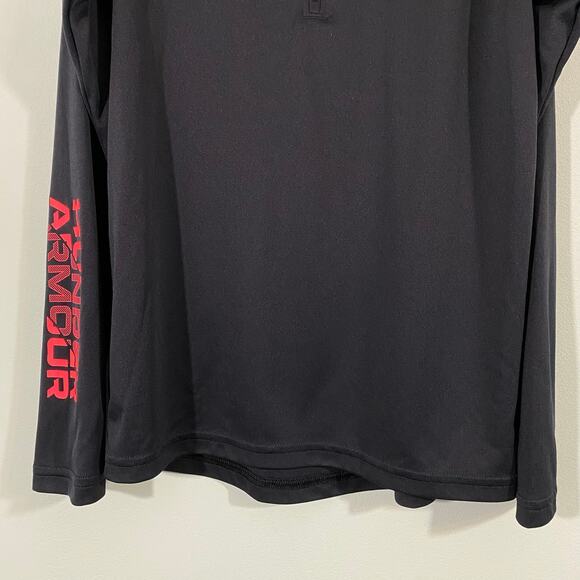 Under Armour Youth Black Orange Graphics Quarter Zip Performance Pullover Size M - Picture 3 of 8